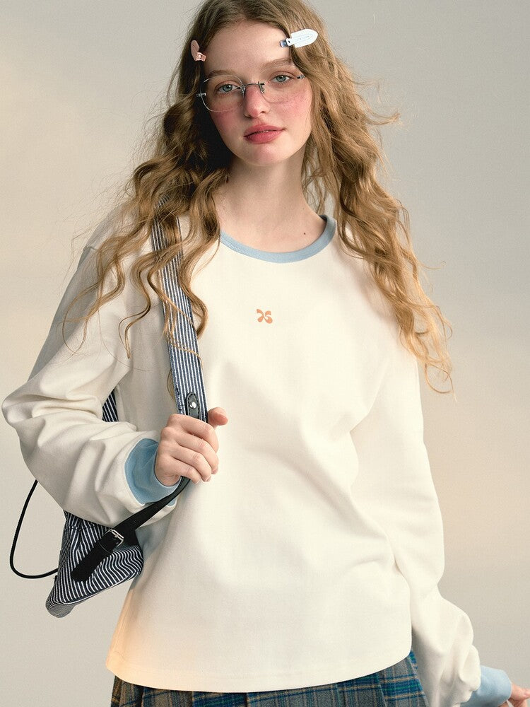 Pastel Trim Crewneck Sweatshirt