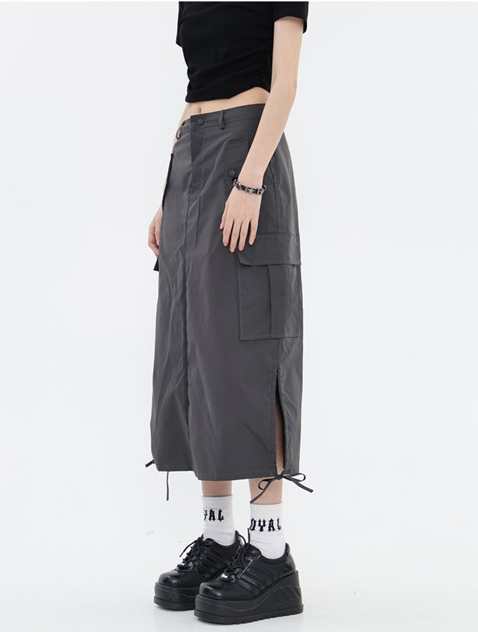 Bow-Tie Midi Cargo Skirt