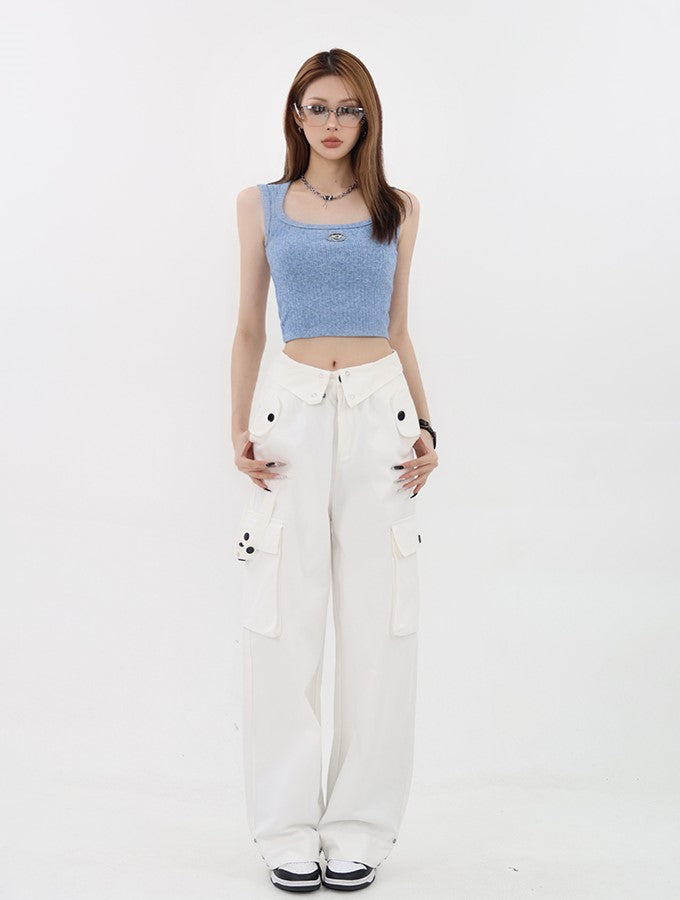 Knitted Square Neck Crop Top