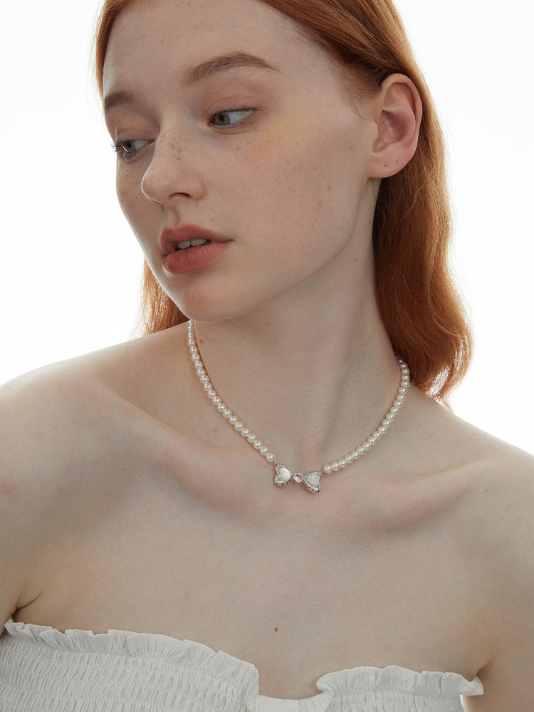 Pearl Bow Necklace