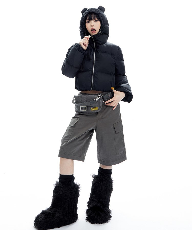 Teddy Brrr.. Cropped Puffer Jacket