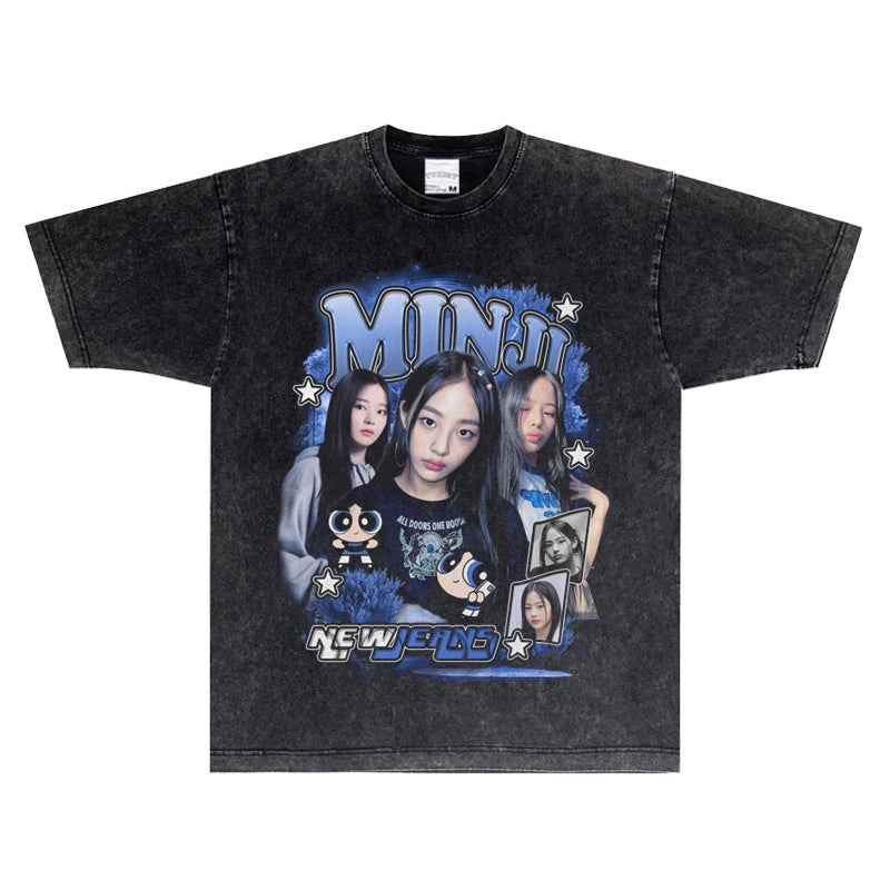 NewJeans Minji PPG Inspired Vintage T-Shirt