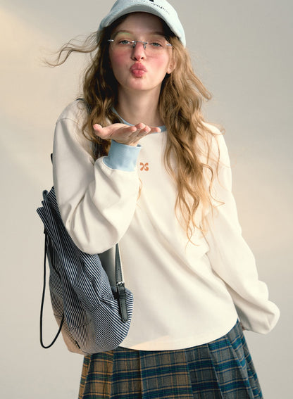 Pastel Trim Crewneck Sweatshirt