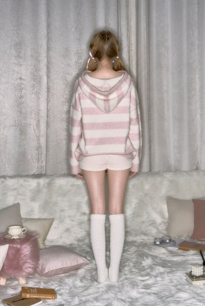 Hana Striped Hooded Sweater