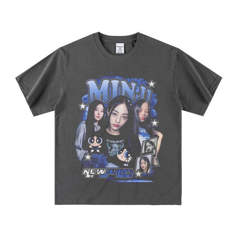 NewJeans Minji PPG Inspired Vintage T-Shirt