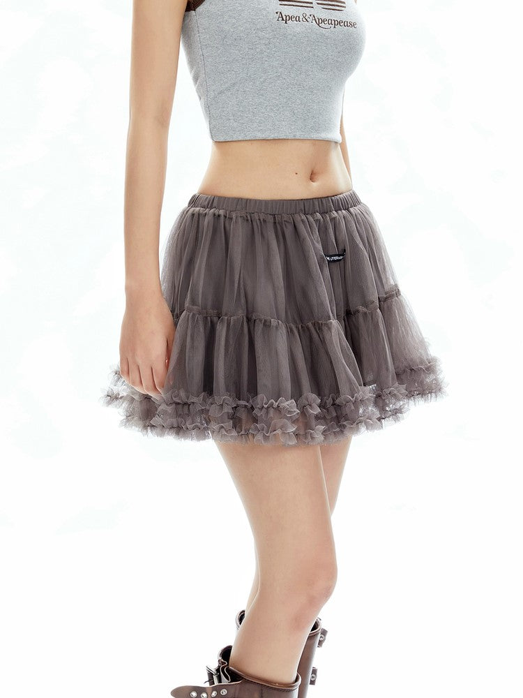 Ruffle Ballet Style Mini Skirt