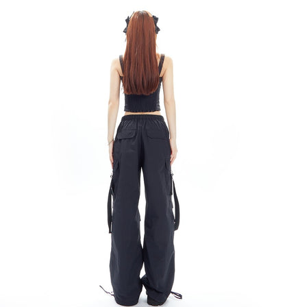 Bow Pleated Cargo Pants