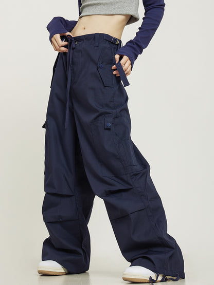 Low Pleated Stud Cargo Pants