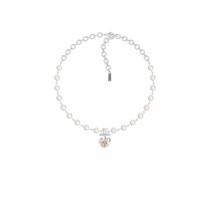 Golden Heart Pearl Necklace