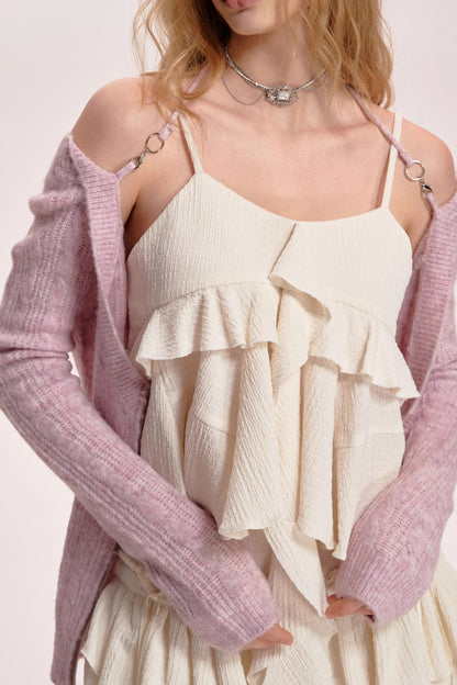 Cable Knit V-Neck Reversible Cardigan Sweater