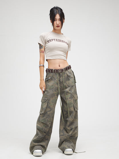 Washed Fern Camo Cargo Pants