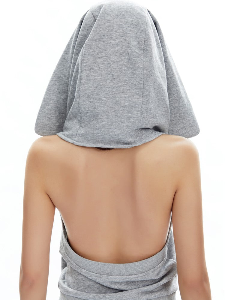 Rabbit-Eared Sleeveless Hooded Top