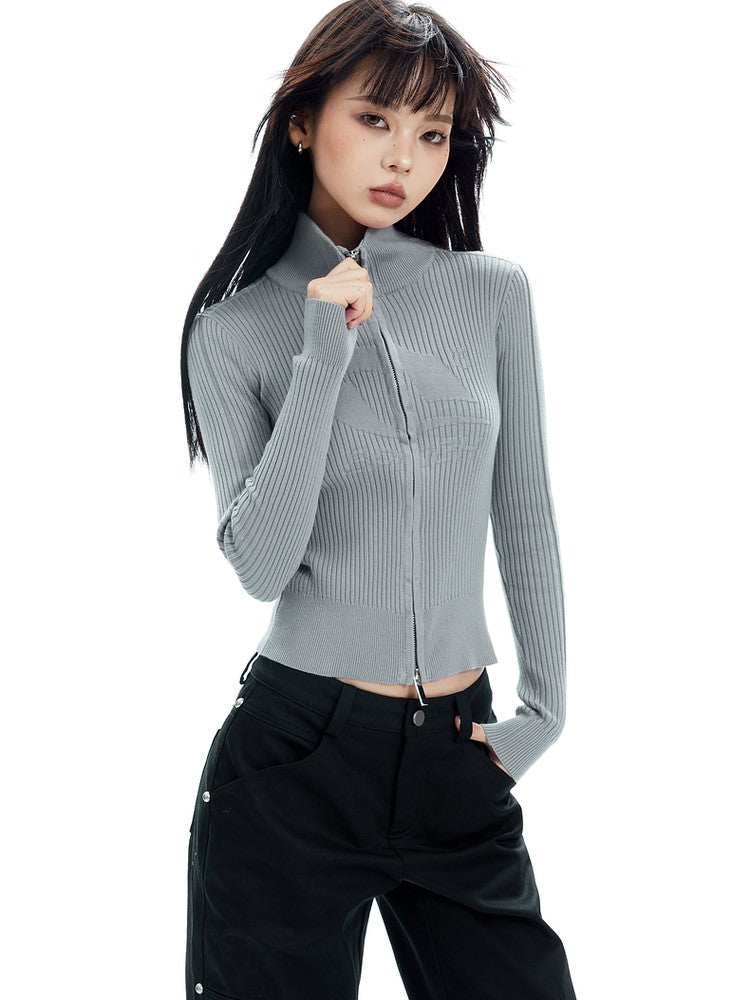 Ribbed Turtleneck Jacket