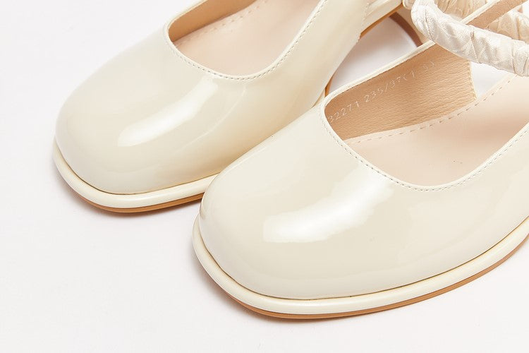 Silk Tie Pearl Slingback Pumps