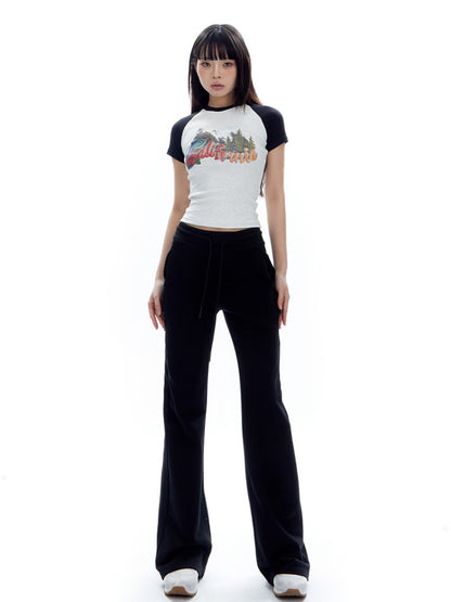 High-Waisted Slightly Flared Lounge Pants