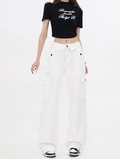 High Rise Fold-Over Trousers