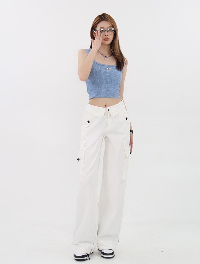 High Rise Fold-Over Trousers