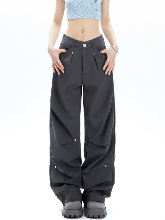 Pleated Studded Trousers