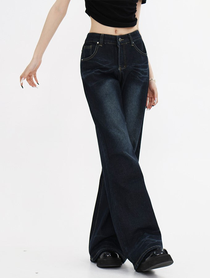 Wide-Leg Denim Jeans