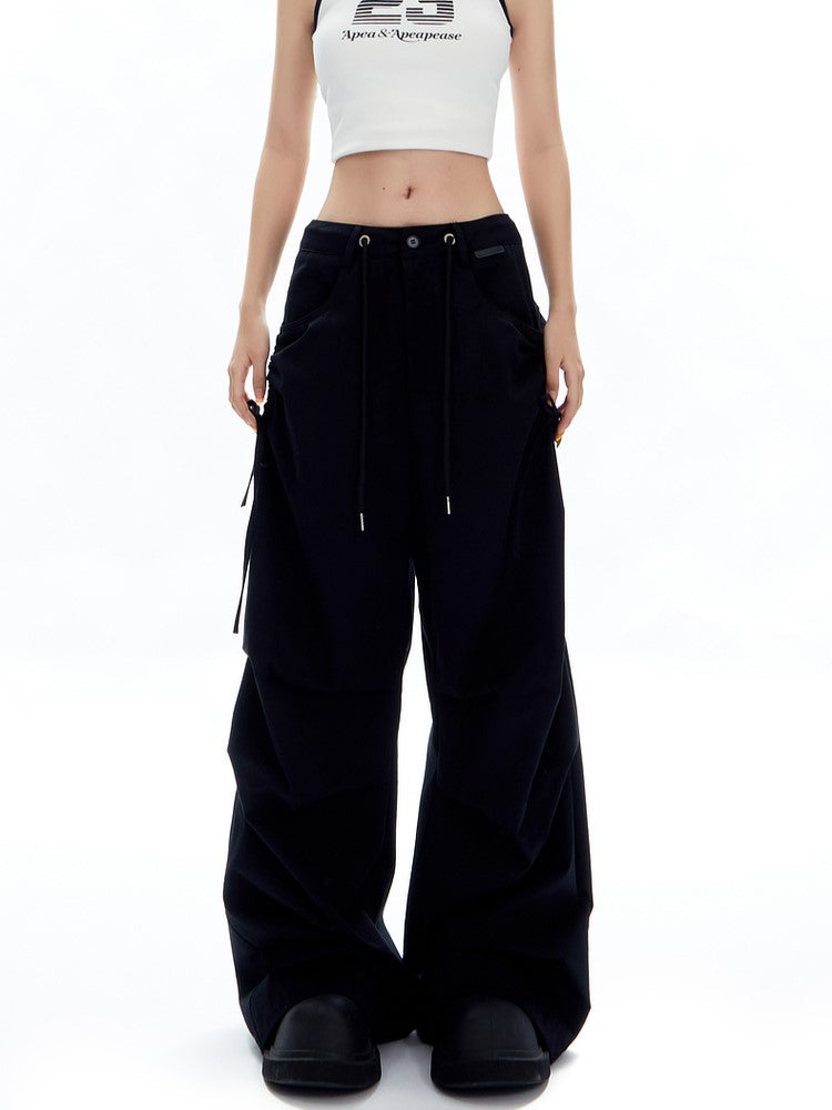 Bow-Tie Ruched Cargo Pants