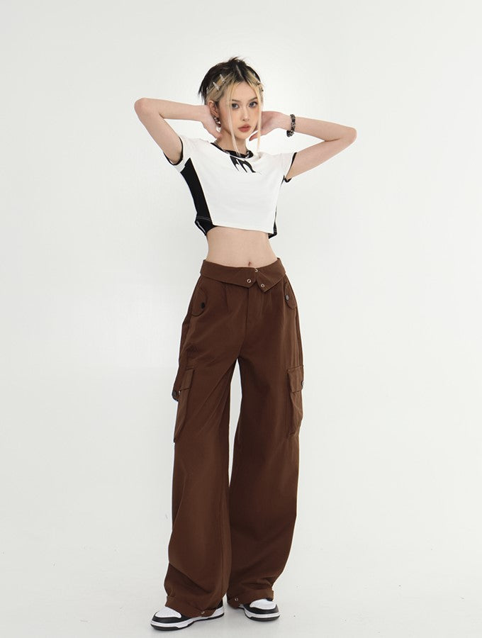 High Rise Fold-Over Trousers