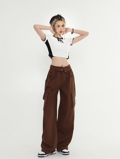 High Rise Fold-Over Trousers