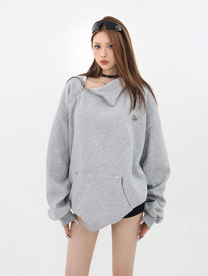 Mock Neck Half-Zip Hoodie