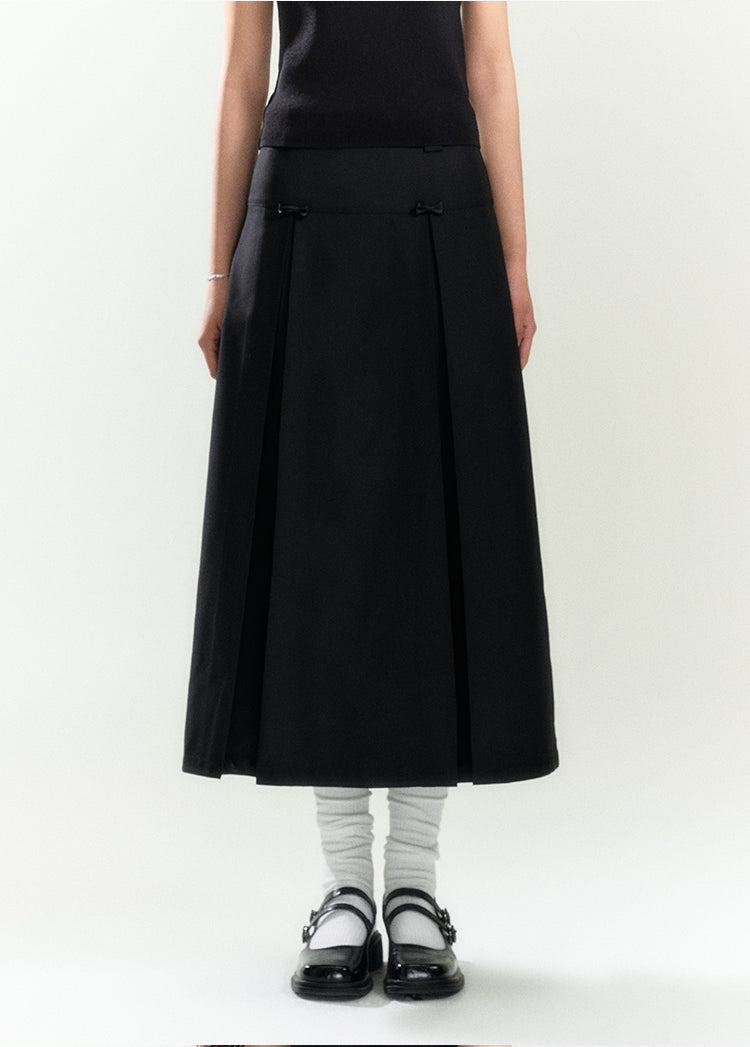 Three Pleat Midi Skirt