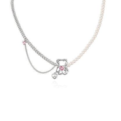 Bear of Love Pendant Pearl Necklace