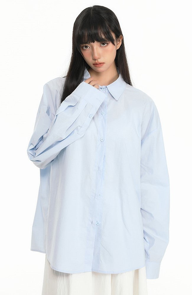 Oversized Pastel Button Down Long Sleeve