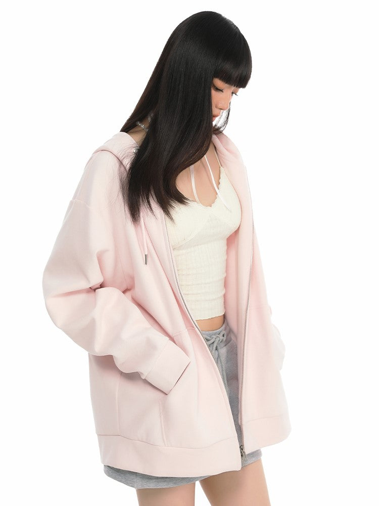 Baby Pink Zip Hoodie