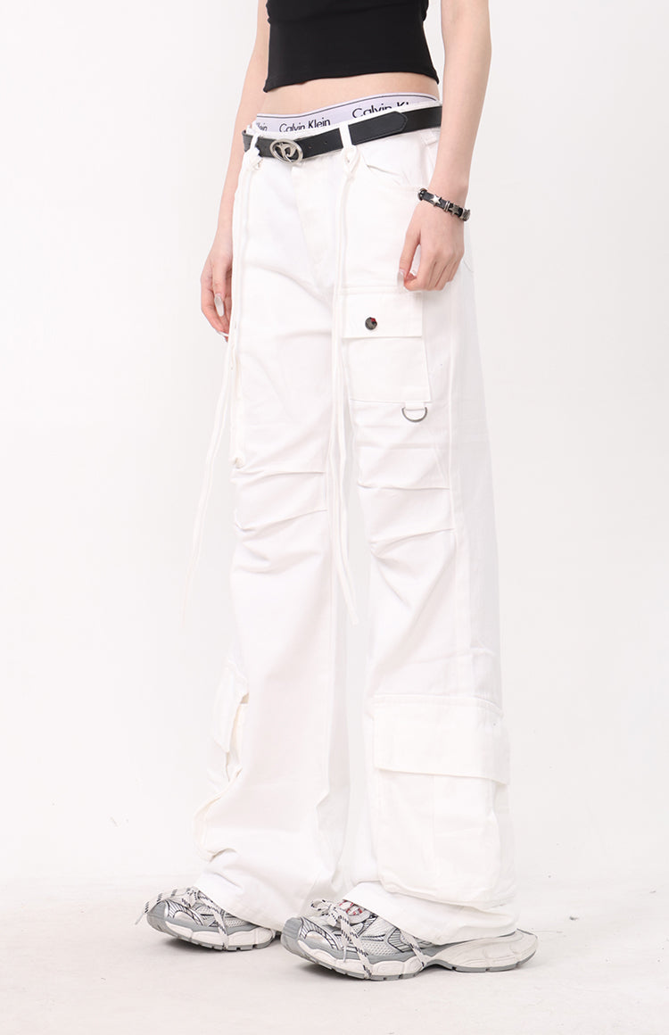 String Flared Cargo Pants