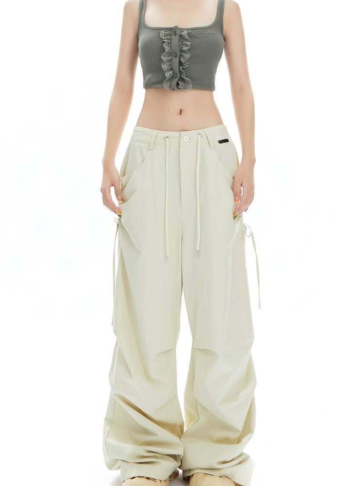 Bow-Tie Ruched Cargo Pants