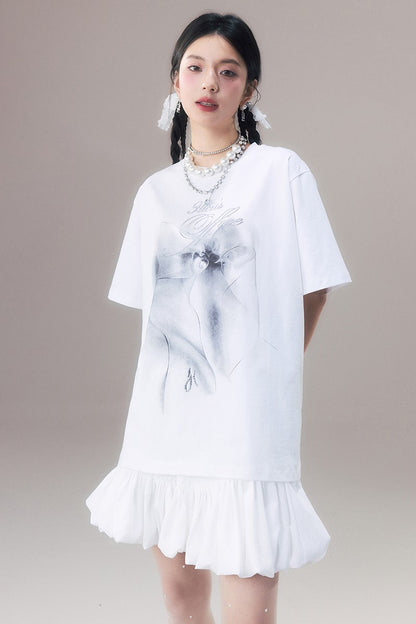 Airbrushed Bow Oversized T-Shirt