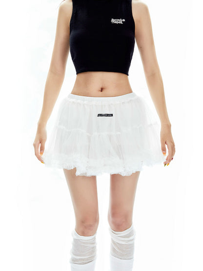 Ruffle Ballet Style Mini Skirt