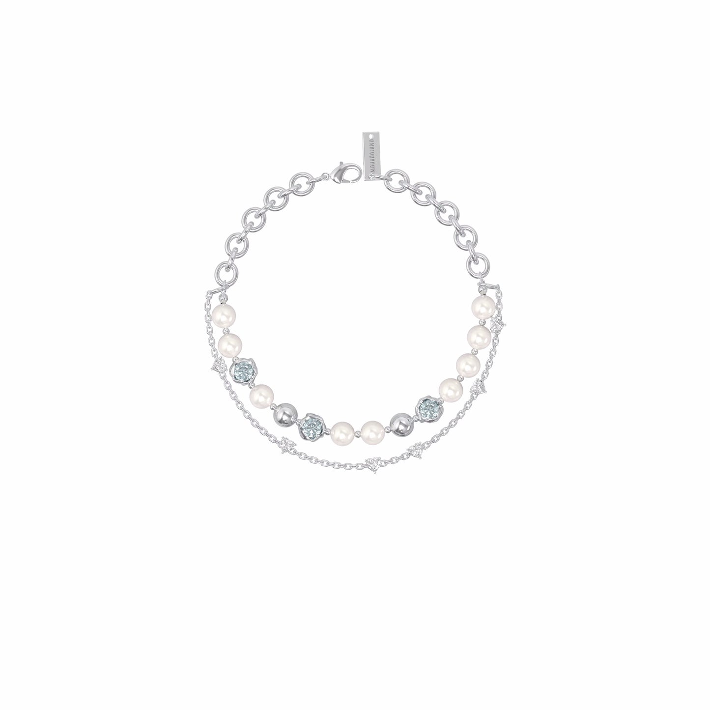 Twilight Gem Pearl Layered Bracelet