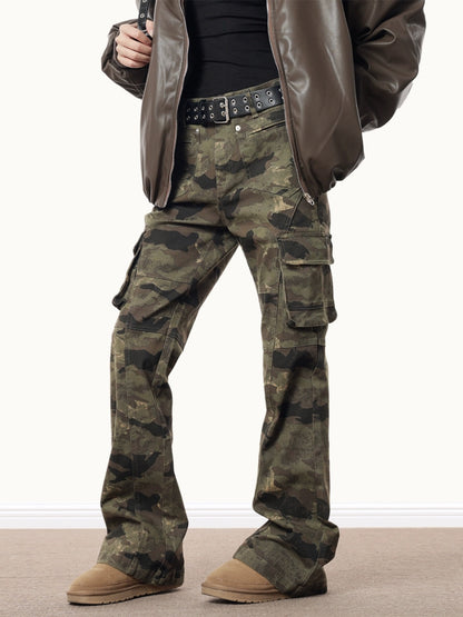 Paneled Multipocket Camouflage Trousers