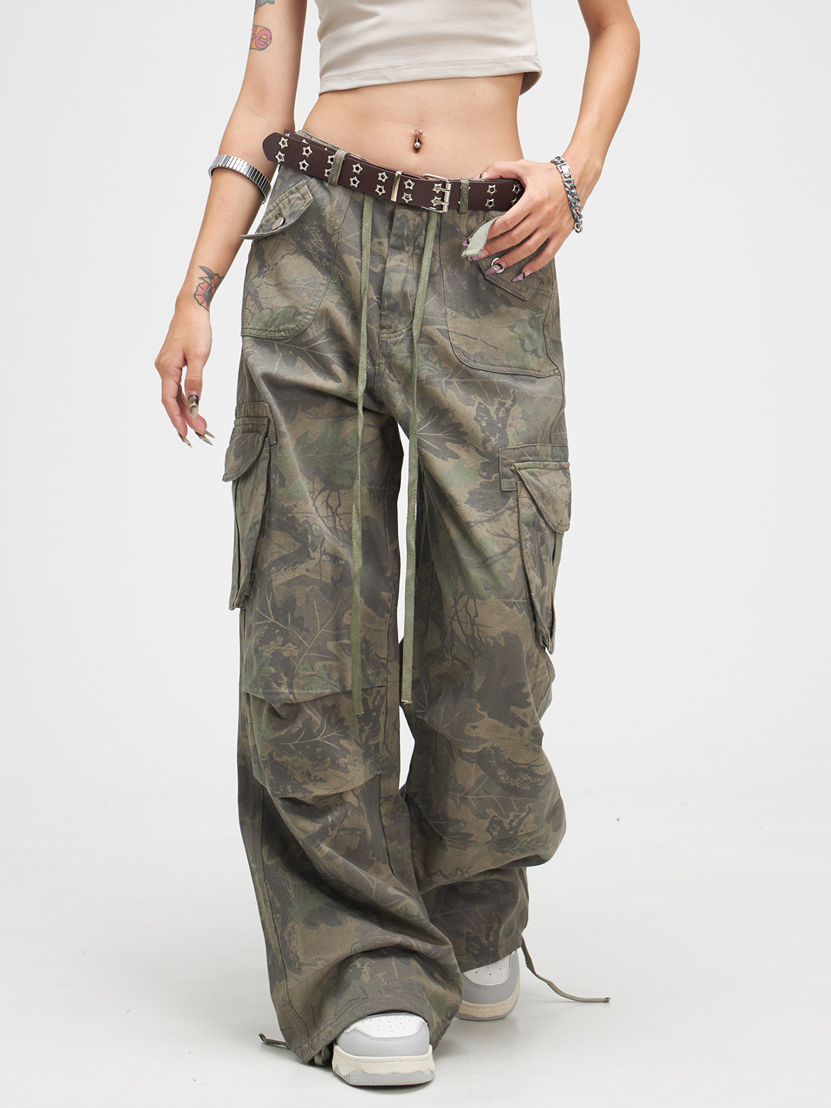 Washed Fern Camo Cargo Pants