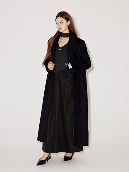 Wrap Neck Long Sleeve Maxi Dress