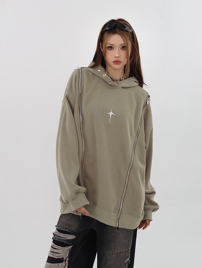 Star Spike Double Zip Hoodie