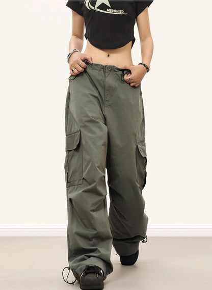 Double Bungee-Style Drawstring Cargo Pants