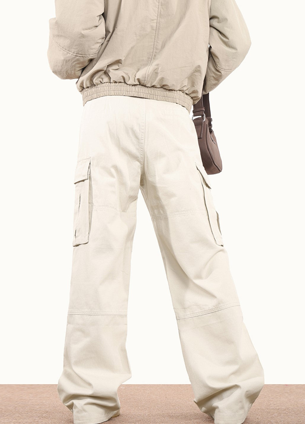 Triple-Pleated Cargo Pocket Pants