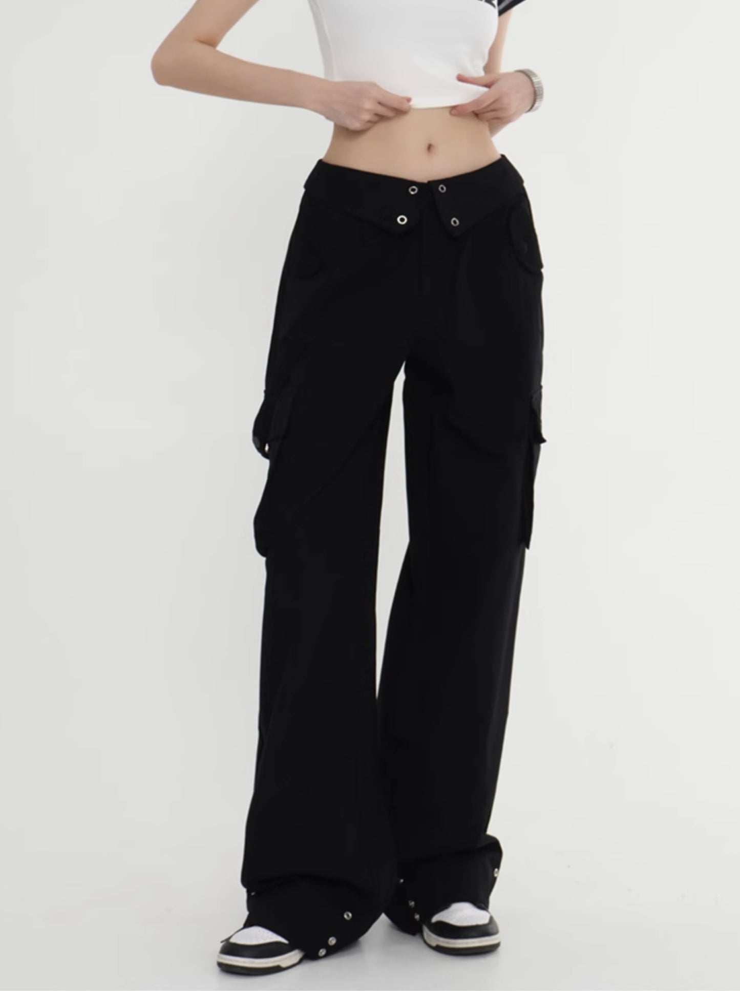 High Rise Fold-Over Trousers