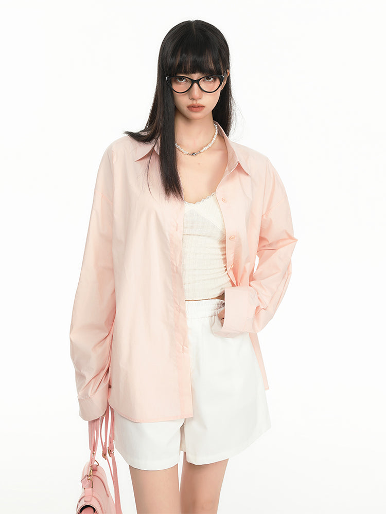 Oversized Pastel Button Down Long Sleeve