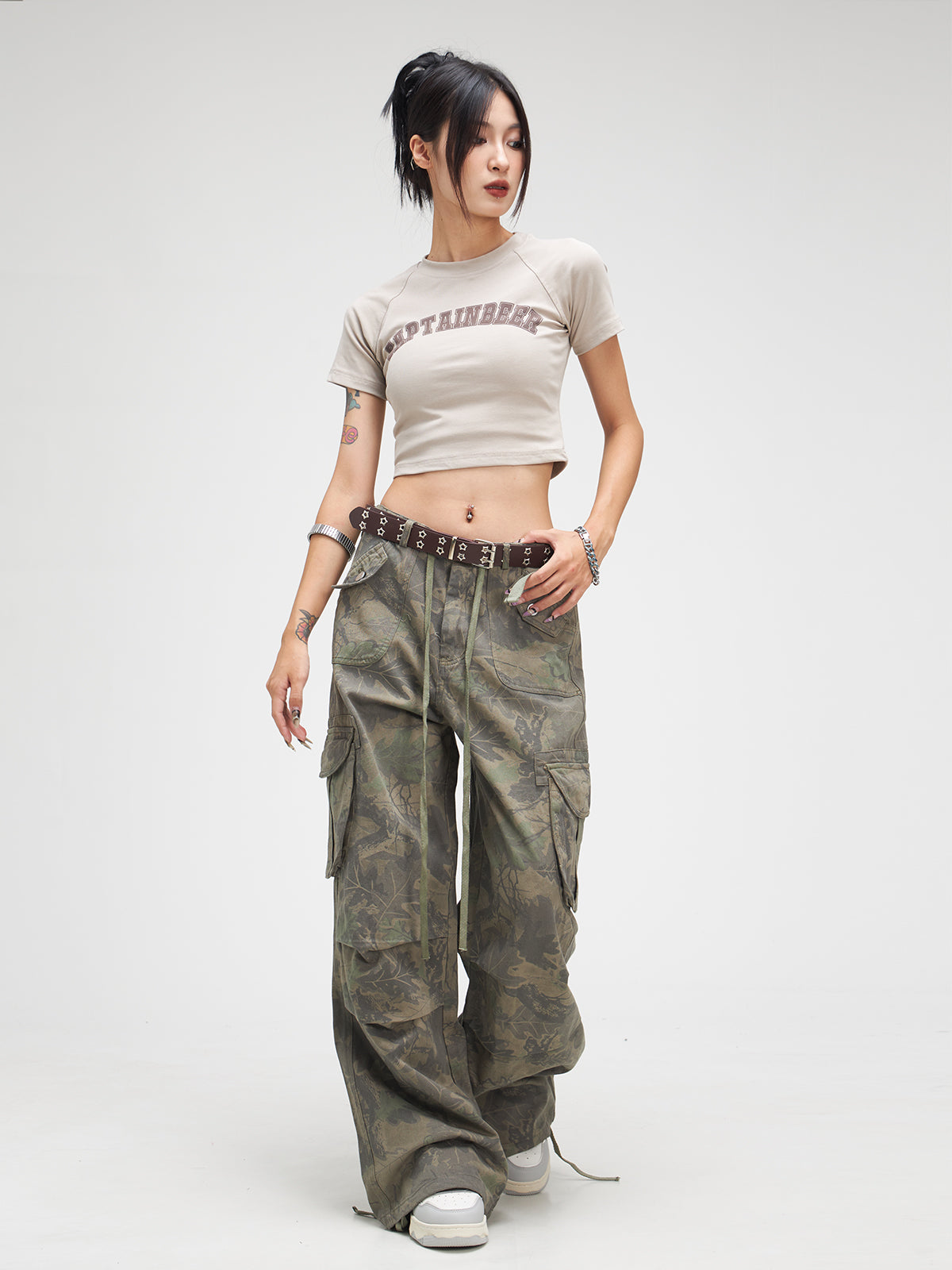 Washed Fern Camo Cargo Pants