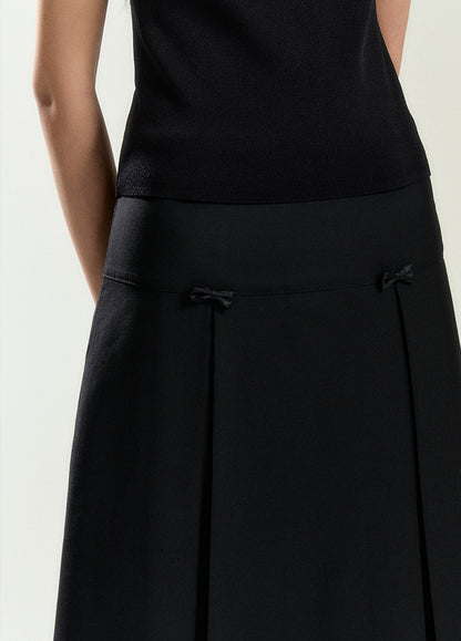 Three Pleat Midi Skirt