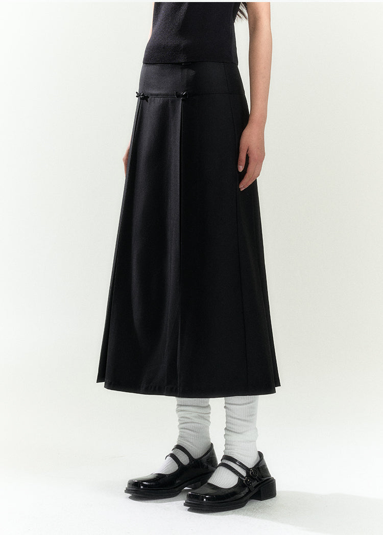 Three Pleat Midi Skirt