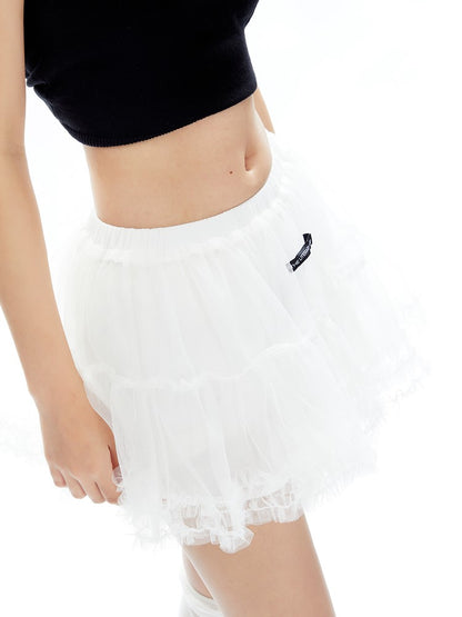 Ruffle Ballet Style Mini Skirt