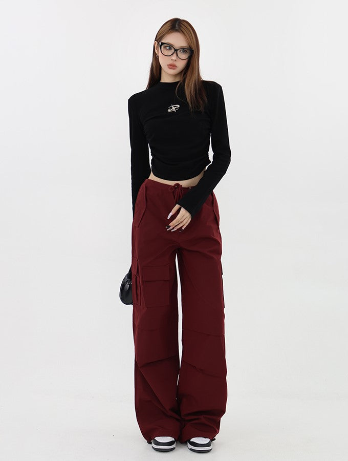 Curved Hem Cropped Long Sleeve