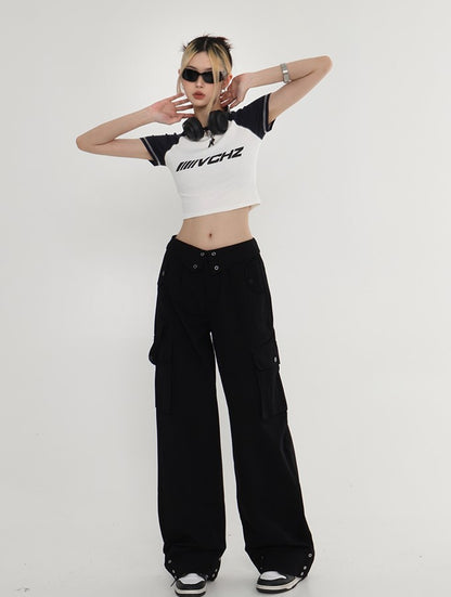 High Rise Fold-Over Trousers